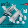 RESKIT RS48-0538 AGM-130A missiles (2 pcs) (Mk84 warhead) with AN/AXQ-14 data link pod (1 pcs) (3D Printed) 1/48